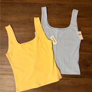 Old Navy Yellow and Light Blue Tank Tops